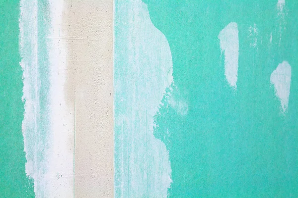 Close Van Een Groene Gipsplaten Wand Als Architectuur Achtergrond — Stockfoto