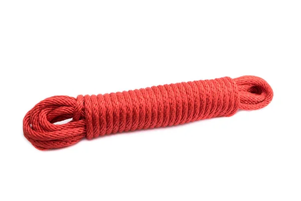 Cuerda Cable Rojo Sobre Fondo Blanco — Foto de Stock