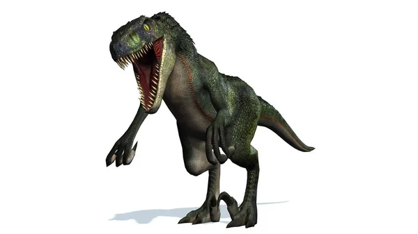 Dinossauro Velociraptor Isolado Fundo Branco — Fotografia de Stock