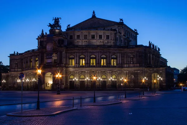 Semperoper Noci Drážďanech — Stock fotografie