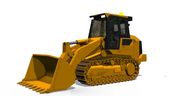 Bulldozer Bulldozer Geïsoleerd Witte Achtergrond — Stockfoto