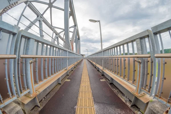 Fisheye Shot Ramp Hand Rails Sides Leading Center Image — Stock Photo, Image