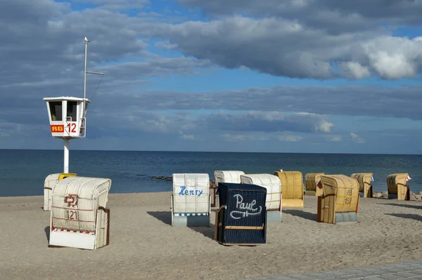 Sillas Una Playa Mar Báltico Alemania — Foto de Stock