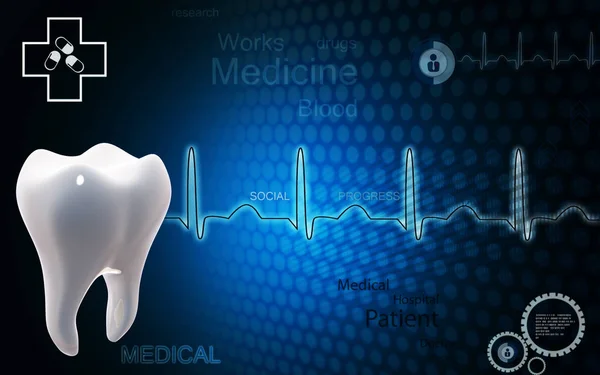 Illustration Numérique Des Dents Arrière Plan Couleur — Photo