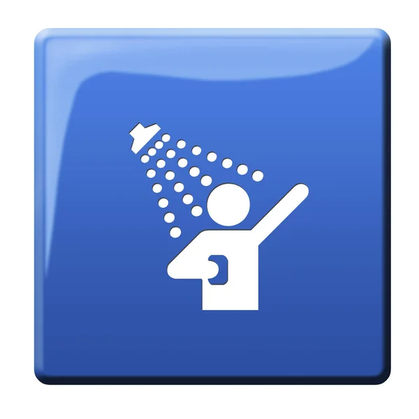 Shower Button Symbol Hygiene — Stockfoto