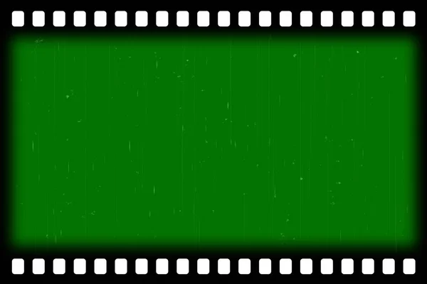 Alte Filmstreifen Hintergrund Grüne Leinwand — Stockfoto