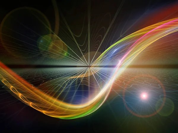 光の波シリーズ 光の曲線とデザイン 現代技術の件名上の正弦波の合成 — ストック写真