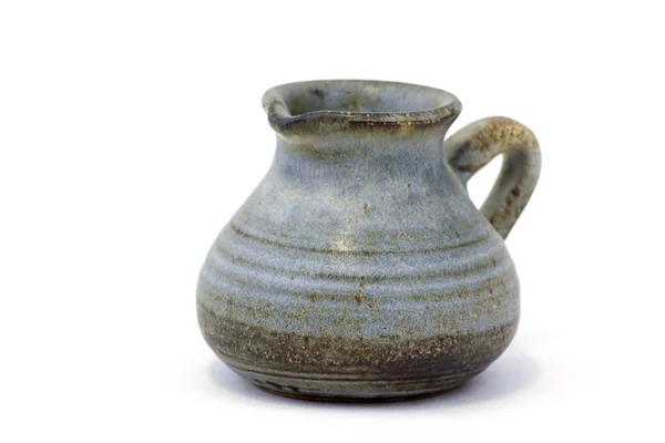 Pot Argile Vieux Vase Céramique Isolé Sur Fond Blanc — Photo