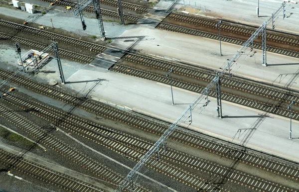 Carriles Tren Vacíos Tierra —  Fotos de Stock