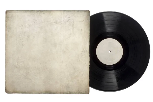 Vinyl Long Play Record Een Witte Achtergrond Met Kopieerruimte — Stockfoto
