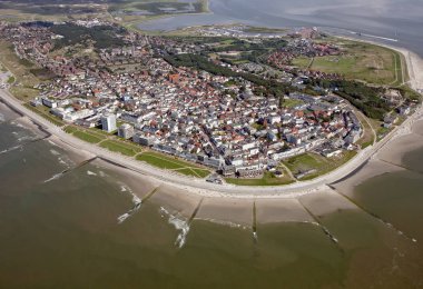 island norderney with beach promenade. clipart