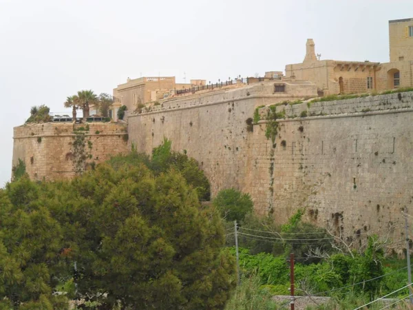 Forteresse Avec Des Arbres Verts Face — Photo