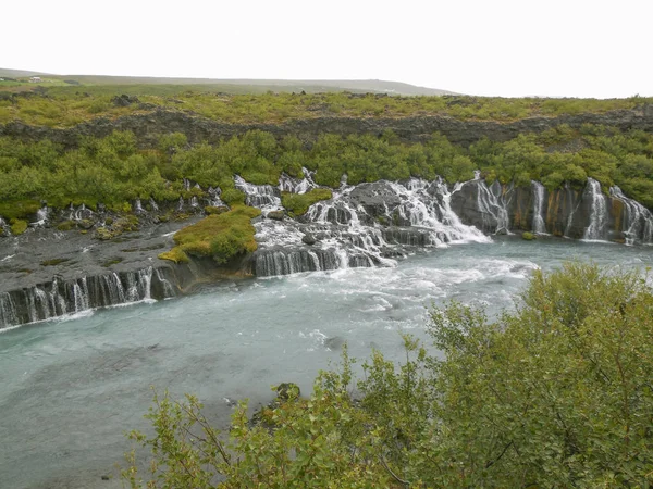 Vacker Vattenfall Naturen Bakgrund — Stockfoto