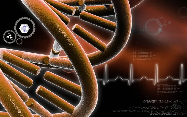 Digital Illustration Dna Strukturen Färg Bakgrunden — Stockfoto