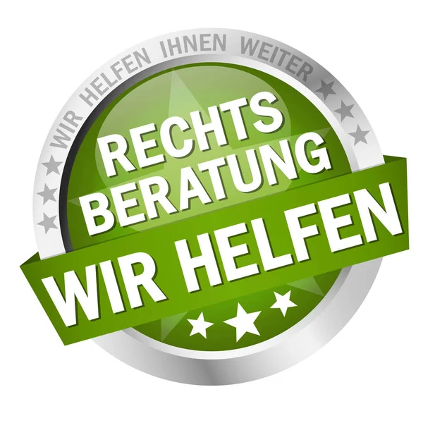 Runde Taste Mit Banner Und Text Rechtsberatung Helfen Wir — Stockfoto