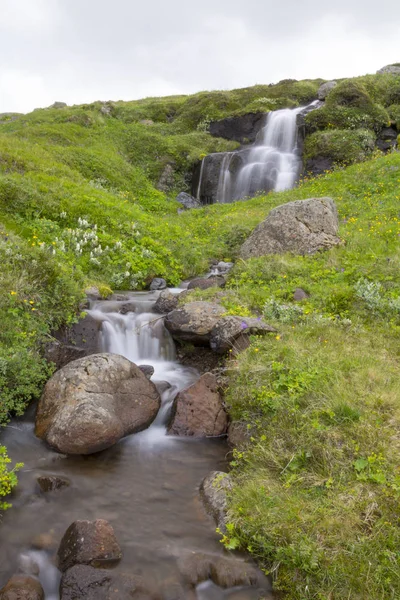 Hermosa Cascada Sobre Fondo Naturaleza —  Fotos de Stock