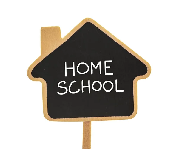 Home School Schoolbord Geïsoleerd Wit — Stockfoto