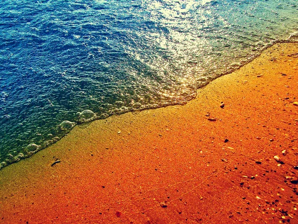 Onda Del Mare Sulla Spiaggia Sabbia — Foto Stock