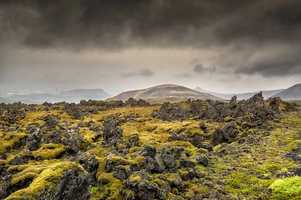 Dramatiskt Stenigt Och Vulkaniskt Landskap Island — Stockfoto
