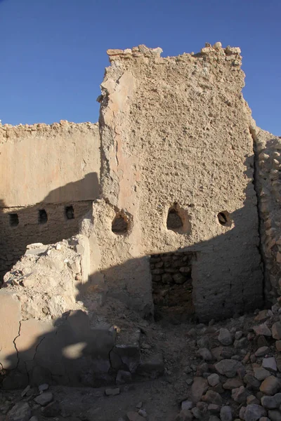 Ruiny Górskie Oazy Chebika Granicy Sahary Tunezja — Zdjęcie stockowe