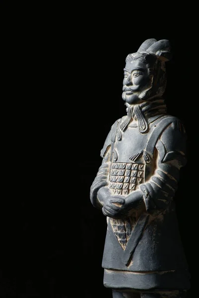Chińskich Wojowników Terakoty Patrząc Lewo Oświetlone Lewej Orientacji Portretowej — Zdjęcie stockowe