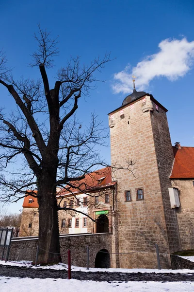 Vacker Utsikt Över Majestätisk Medeltida Slottsarkitektur — Stockfoto