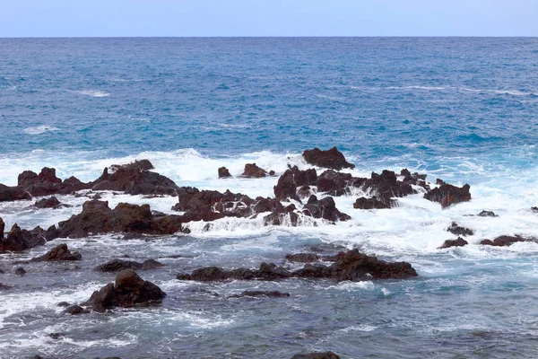 Skalnaté Pobřeží Atlantiku Pro Puerto Cruz Tenerife Kanárské Ostrovy Španělsko — Stock fotografie