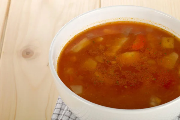 Sup Sayuran Buatan Sendiri Dalam Mangkuk Sup — Stok Foto