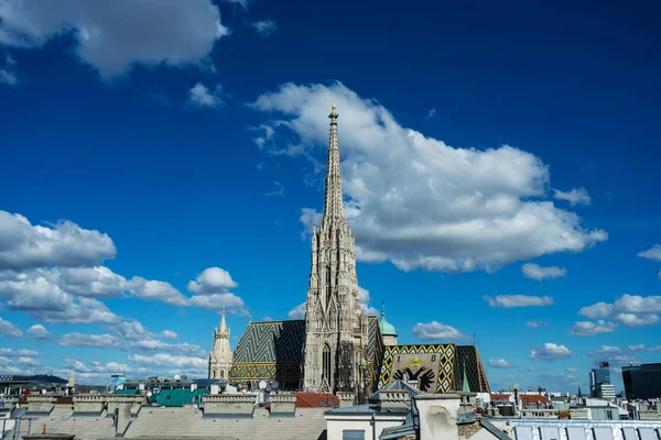 Stephansdom Vienna Cityscape Bird Πυκνά Σύννεφα — Φωτογραφία Αρχείου