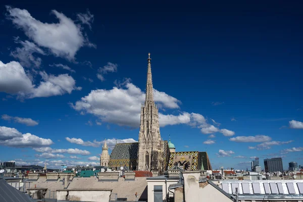 Stephansdom Vienna Cityscape Bird Πυκνά Σύννεφα — Φωτογραφία Αρχείου