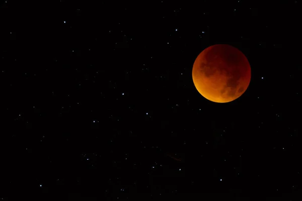 Celkové Zatmění Měsíce Září 2015 Krvavý Měsíc Super Měsíc — Stock fotografie