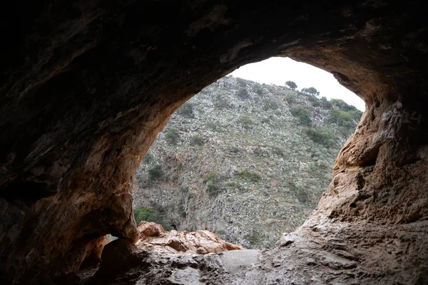 Cave Milatos Crete Greece Nature Caving Caves Geology South Medium — стоковое фото