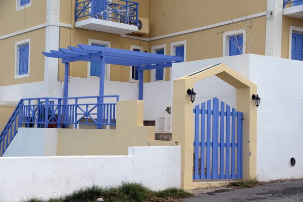Casa Sisi Creta Sissi Seisi Greece White Blue Door Gate —  Fotos de Stock