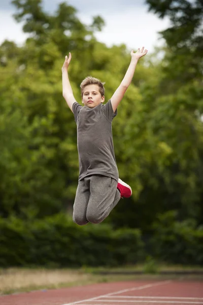 Volledig Lichaam Uitzicht Van Een Jonge Mannelijke Tiener Met Een — Stockfoto