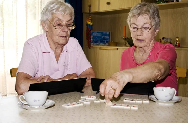 Anziani Vecchi Gesllschaftsspiel Sano Pensionato Donne Hobby Altenheim — Foto Stock