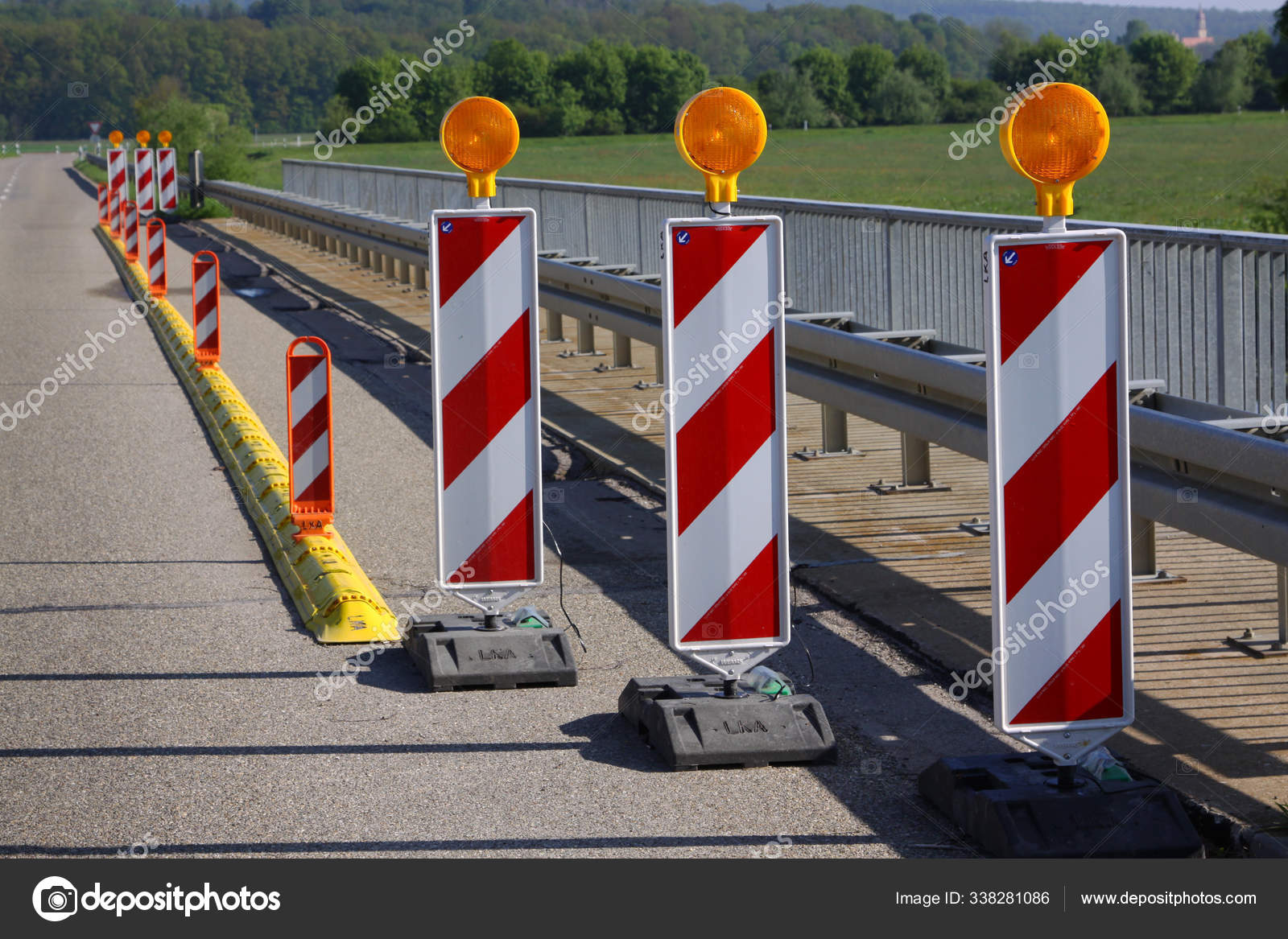 Construction Site Road Construction Beacons Warning Beacons Danger Red