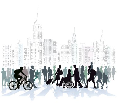 crowd in the center clipart