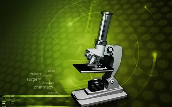 Цифровая Иллюстрация Microscope Цветном Фоне — стоковое фото