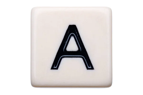 Macro Shot Game Tile Letter White Background — Stock Photo, Image