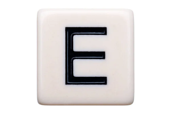 Makroaufnahme Einer Spielkachel Mit Dem Buchstaben Auf Weißem Hintergrund — Stockfoto