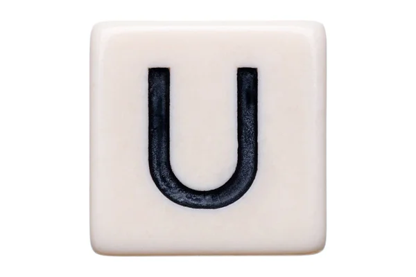 Macro Shot Game Tile Letter White Background — Stock Photo, Image