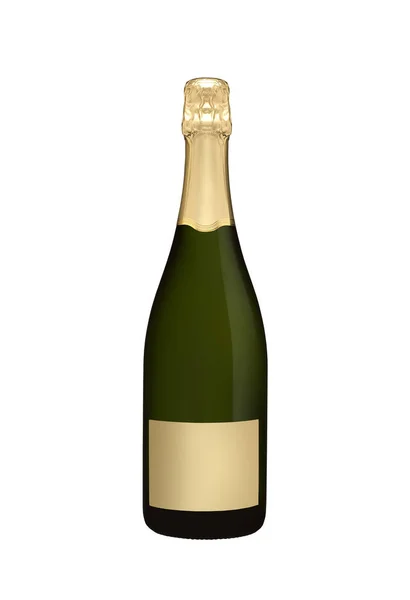 Champagne Bottle Isolated White — Stock Photo, Image