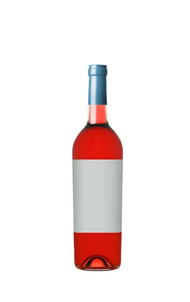 白底红葡萄酒瓶 — 图库照片