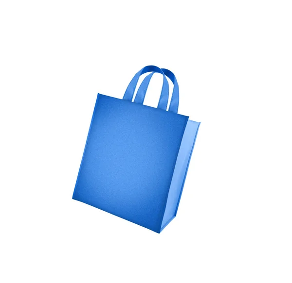 白い背景に隔離された青いショッピングバッグ — ストック写真