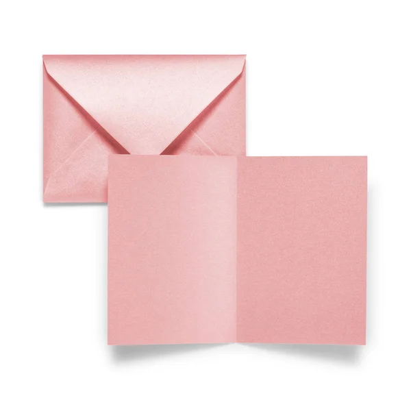 Red Envelope Greeting Card White Background Copy Space Objects Group — Stock Photo, Image