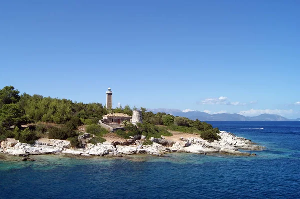 Cefalonia Faro Hafeneinfahrt Fiskardo — Foto Stock