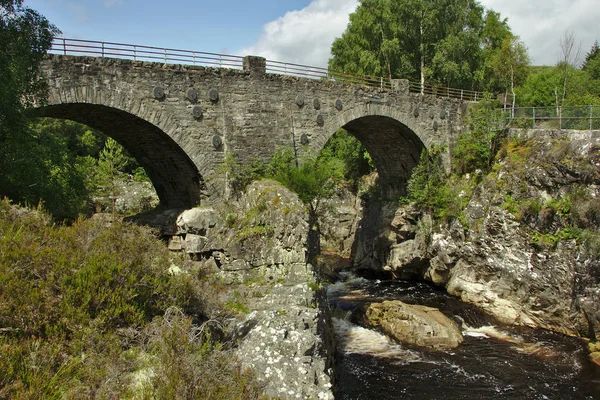 Silverbro Över Svartvatten Skottland — Stockfoto