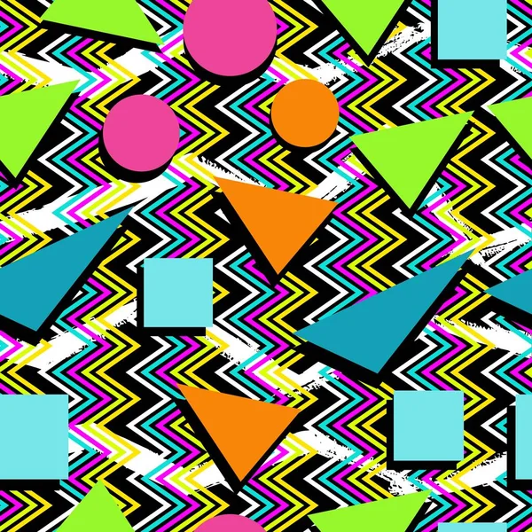 Retro Vintage 80S Memphis Fashion Style Seamless Pattern Illustration Background — 스톡 사진