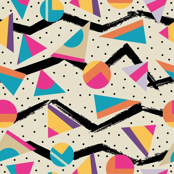 Retro Vintage 80S Memphis Fashion Style Seamless Pattern Illustration Background — 스톡 사진