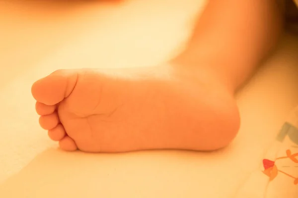 Πόδι Κοιμώμενου Παιδιού — Φωτογραφία Αρχείου